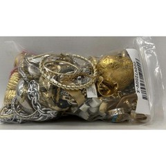 3 lbs Goldtone Costume Jewelry Jar Lot – Mystery Estate Unsearched VTG -READ