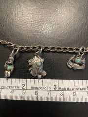 Vintage Silver Tone Charm Bracelet 7″ Fred Harvey Era AZ NM UT CA Western West