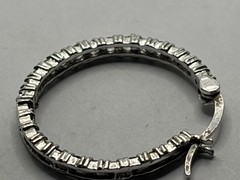 Lovely Sterling Silver FAS 925 hoop earrings CZ stones
