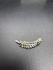 Vintage .925 Sterling Marcasite Leaf Pin Brooch 6 Grams