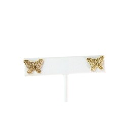 Goldtone Butterfly Earrings Pierced Gold Tone Delicate Vintage 88977