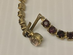 Vtg 1960’s Juliana D & E Watermelon Heliotope Rhinestone Necklace 15″