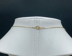 Vintage Gold Plated Box Chain 23K Faux Pearl Station Classic Petite 15.5″