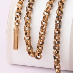 Antique Victorian Yellow Gold Filled Cable Chain 17″ 3mm Barrel Clasp Necklace
