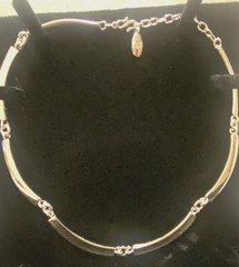 Givenchy Silver Plated Metal Necklace Chain Vintage 1980s Signed Collar