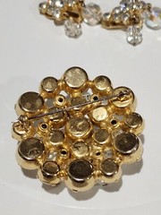 Juliana DE Delizza Elster Cha Cha Rhinestone Crystal Dangle Brooch and Earrings