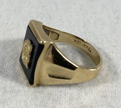 Antique 10K Gold Onyx Letter C Monogram Ring 3.5 Grams Size 6