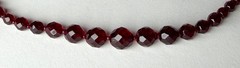 Vtg Czech 34″ Bead Necklace Deep Garnet Red Faceted Glass Opera Length Flapper