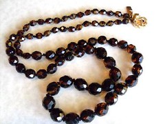 Hattie Carnegie GRADUATING TOPAZ AUSTRIAN CRYSTAL BEAD NECKLACE Vintage