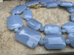 Vintage Signed KJL Kenneth Jay Lane Blue Beaded Statement 29in Long Necklace
