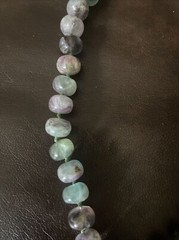 VTG RARE COLORFUL FLUORITE BEAD NECKLACE 21″ LONG 196g