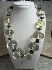 1960s LES BERNARD Large Clear Lucite Acrylic Chunky Beads Choker Necklace