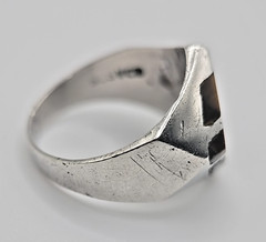 MUSEUM 1940s MEXICO CITY STERLING RING Victor Cortez VCD Modernist Tiger Eye 925