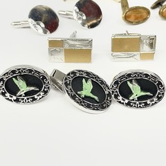 Vintage Mens Cufflinks Lot Tie Clip Money Clip Swank Kinney Art Deco Mid Century