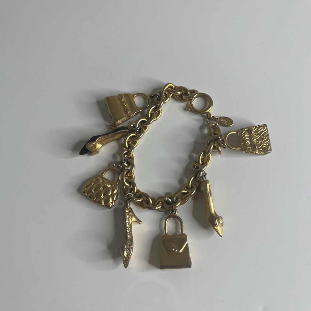 Vintage Carol Lee Charm Bracelet- Whistle,, shoes , bags – 7 inch