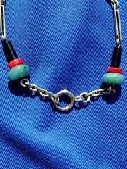 ORIGINAL Antique Deco Diamond Necklace Victorian Jade Onyx Coral Chain 14K GOLD