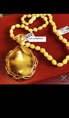 14K Gold Filled Genuine Vintage Baltic Amber Necklace Butterscotch Polish 老琥珀