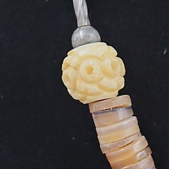 925 Sterling Silver Carved Bovine Bone Pendant Natural Material Necklace