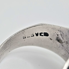 MUSEUM 1940s MEXICO CITY STERLING RING Victor Cortez VCD Modernist Tiger Eye 925