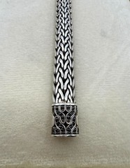 925 Silver John Hardy 40th Anniversary Bracelet 0.24ctw Black Sapphire, With Box