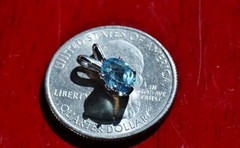 14k white gold pendant 0.80ct aquamarine solitaire charm vintage 0.88gr N3688
