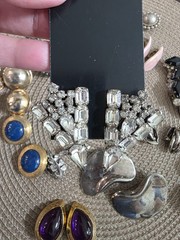 Lot of 19 Pair of Beautiful Vintage & Silver-toned CLIP-ON Earrings