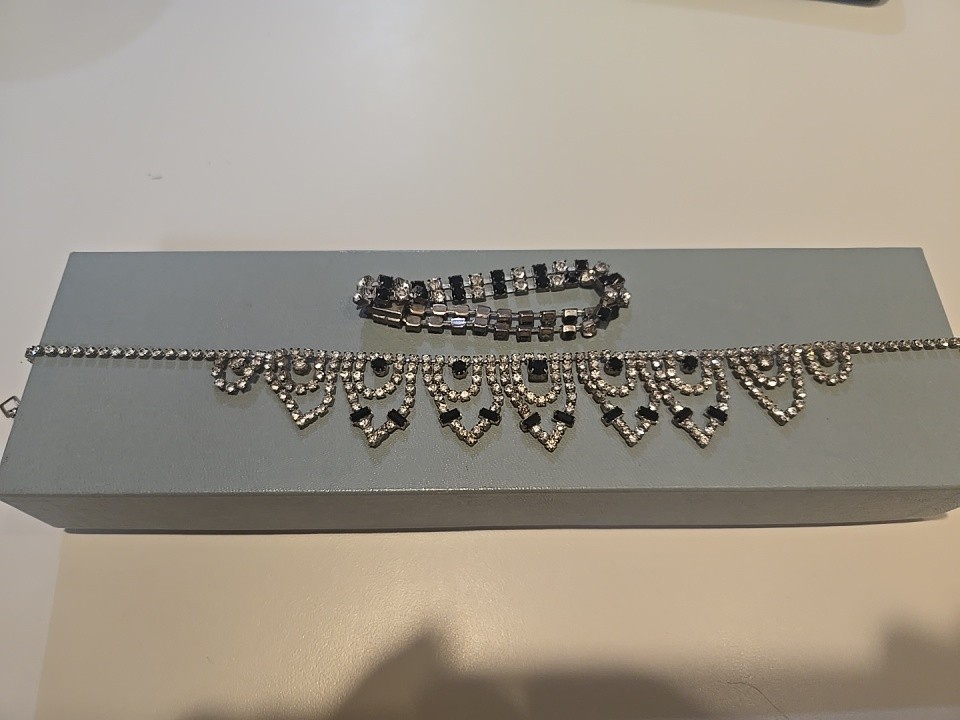 Vtg 1950’s-1960’s Light And Blue Sapphire Necklace And Bracelet