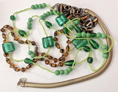 1970’s Costume Jewelry Necklaces Glass Metal & Plastic