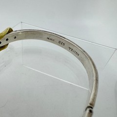 Vintage Taxco Mexico 925 Sterling Silver Brass Belt Buckle Bangle Bracelet 30g