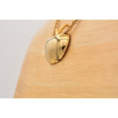 Medici Vintage Apple Pendant Necklace Gold Tone Signed Bin6A