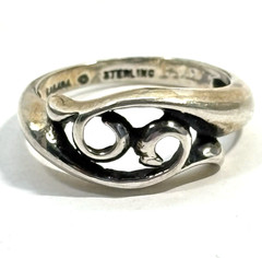 Vintage KABANA STERLING Silver 925 Open Scroll Loop Band Ring 3.1g Size 5.75
