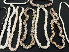 Vintage Y2K 90s Puka Shell Heishi Necklace Lot (10) Surfer Hawaiian Summer Beach