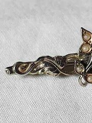 Vintage Delicate Silver and Pearl Ivy Leaf Brooch/Pin