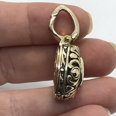 Vintage T * J Renaissance Revival Gold Tone Black Onyx Cubic Zirconia Pendant