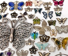 Lot Vtg & Modern Butterfly Pendants Charms Findings Jewelry Craft Repurpose