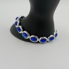 FAS DESIGNER Sterling Silver Blue Lapis Stone Bracelet Vintage Fashion Jewelry