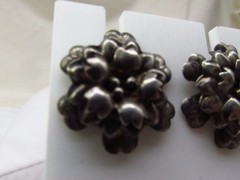 Vintage Sterling Silver Flower Shaped Screw Back Earrings .75″ #728