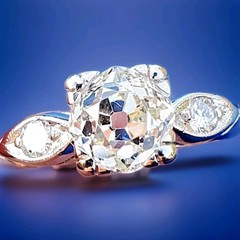 NATURAL EARTH MINED DIAMOND ORIGINAL Art DECO Engagement Ring PLATINUM Solitaire