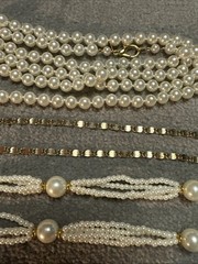 Lot of Necklaces Vintage (2) Lady Remington Faux Pearl (1) Gold Chain