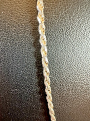 Vintage OTC Italy Sterling Silver 925 2mm Necklace 20″