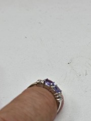 Vintage 14k white gold Diamond & Tanzanite ring