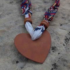 TEXAS Love Southern Bandana necklace clay ceramic beads handmade art July 4