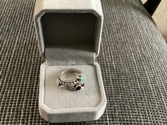 Vintage Sterling Silver Double Stone Ring Size 5