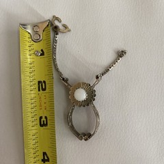 Vintage Cowboy Western Silver Goldtone Ladies Glove Clip Dangle Tie CLIP