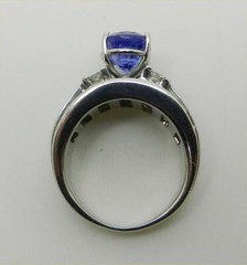 Vintage 14K White Gold 2.21 Cts Tanzanite 1.00 Ct Diamond Ring Size 5 – LB3282