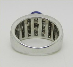 Vintage 14K White Gold 2.21 Cts Tanzanite 1.00 Ct Diamond Ring Size 5 – LB3282