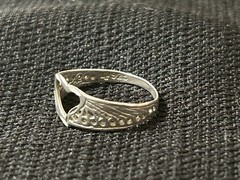 Vintage 925 Sterling Silver Ring Open Heart With Filigree Band Design Size 7