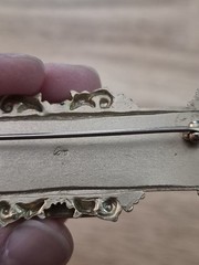 Old Art Nouveau Art Deco Ornate Bar Victorian Design Picture Locket Pin Brooch