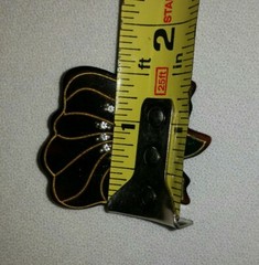 Vintage Man Made Tortoise Shell, Lucite (plastic) Enamel & Rhinestone Pin Brooch