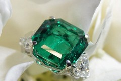 Art Deco Asscher Cut 5.50 Ct Natural Green Emerald Vintage Engagement Ring